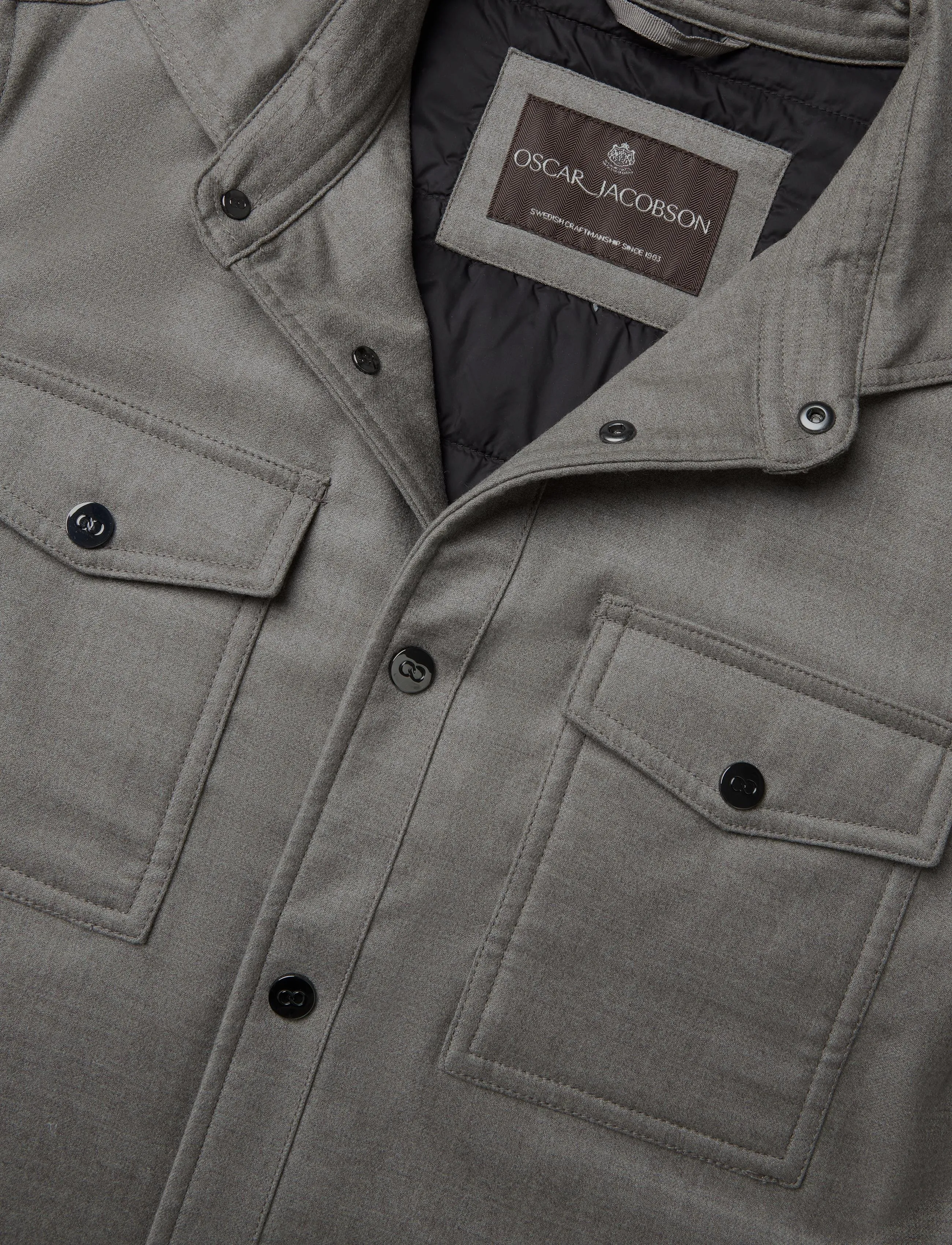 Oscar Jacobson - Flannel Shirt Jacket - hybrid-jacken - beige melange - 2