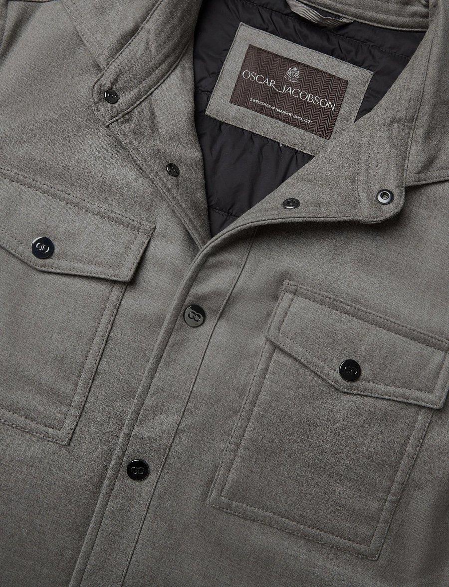 Oscar Jacobson - Flannel Shirt Jacket - hybrid-jacken - beige melange - 2