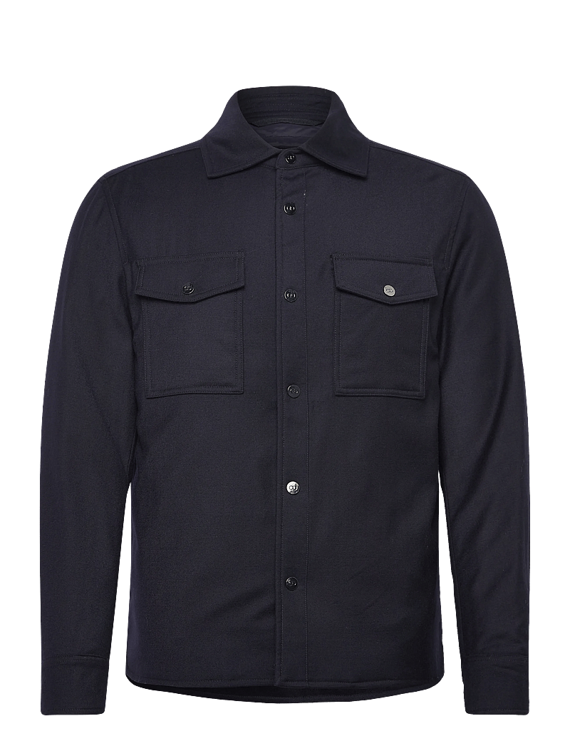 Oscar Jacobson - Flanell Shirt Jacket - hybridjackor - navy - 0