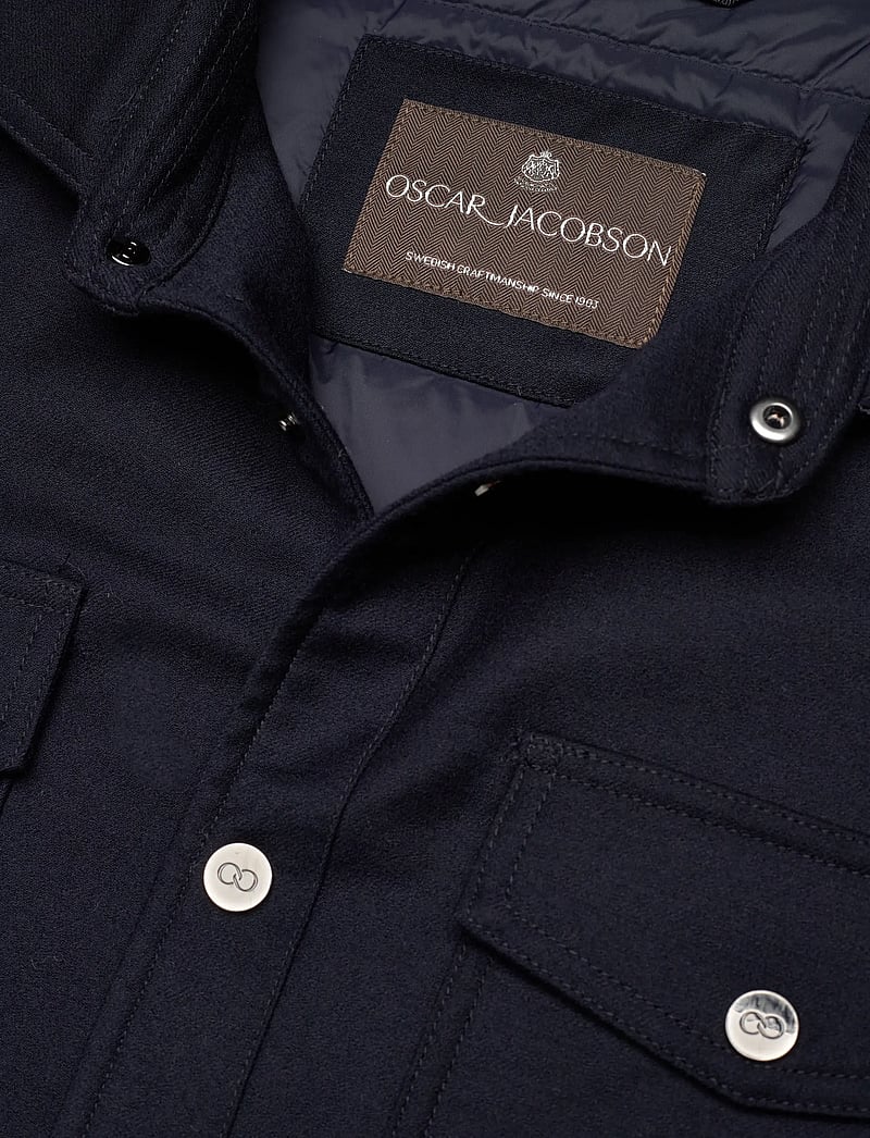 Oscar Jacobson - Flanell Shirt Jacket - hybridjackor - navy - 2