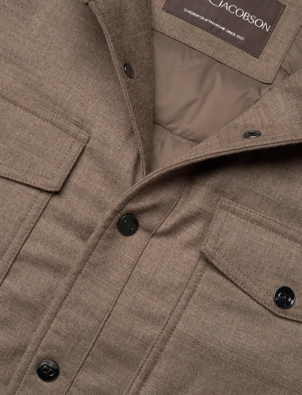 Oscar Jacobson - Flanell Shirt Jacket - hübriidjoped - walnut beige - 2