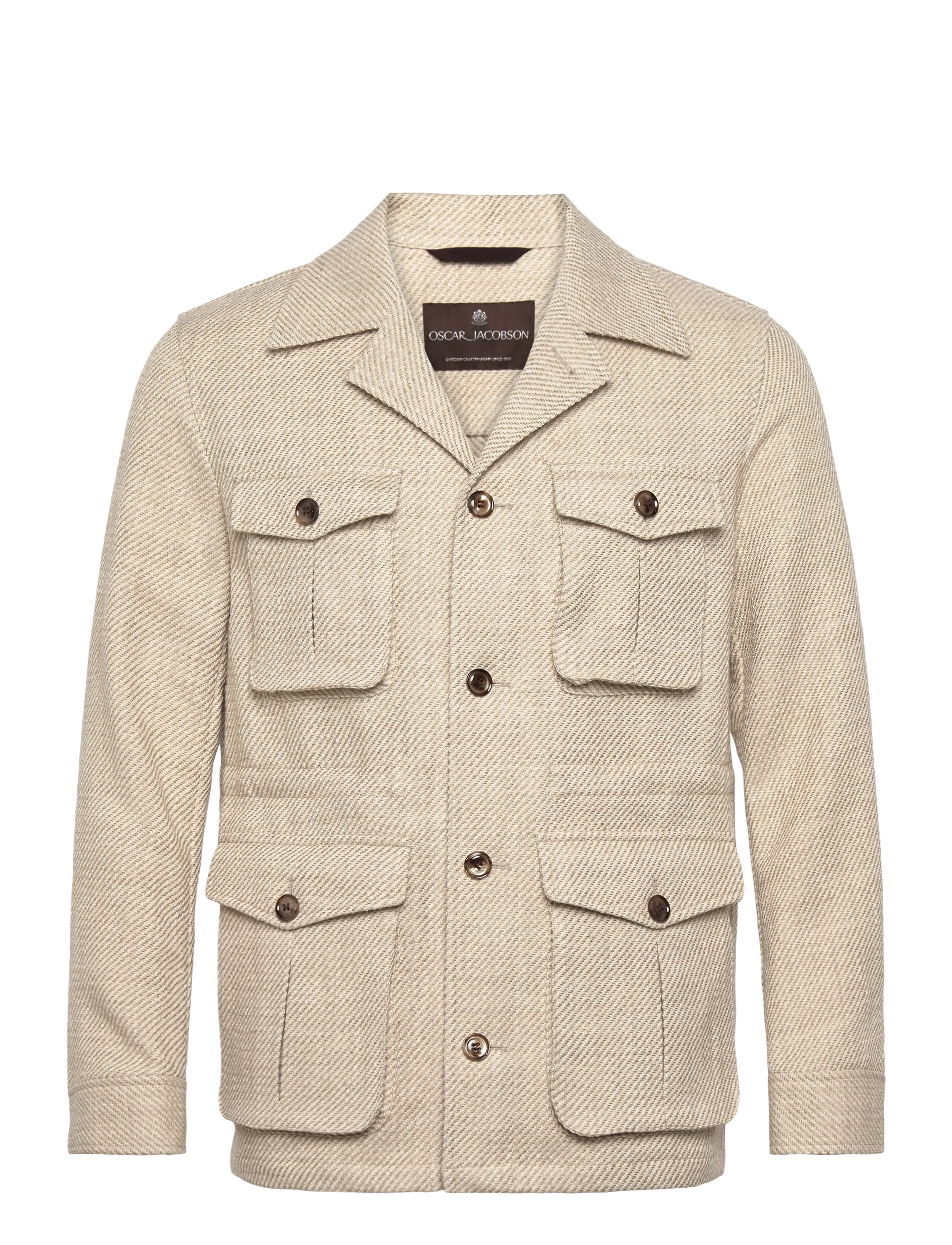 Oscar Jacobson Sirolo Shirt Jacket - Overtøj - SNOW WHITE / beige