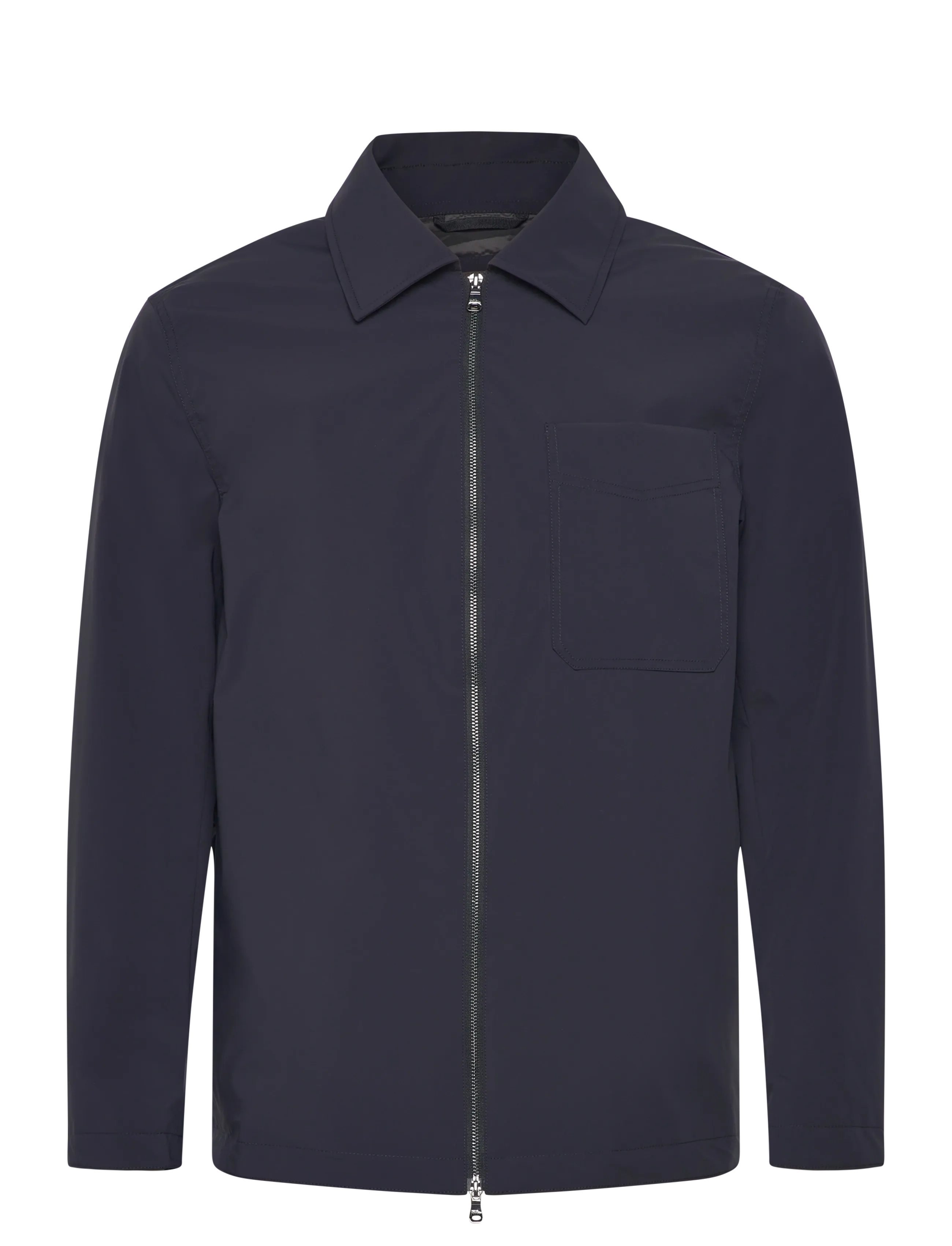 Oscar Jacobson Light Zipped Shirt Jacket, 54, Navy, Designere > Overshirts, Herre