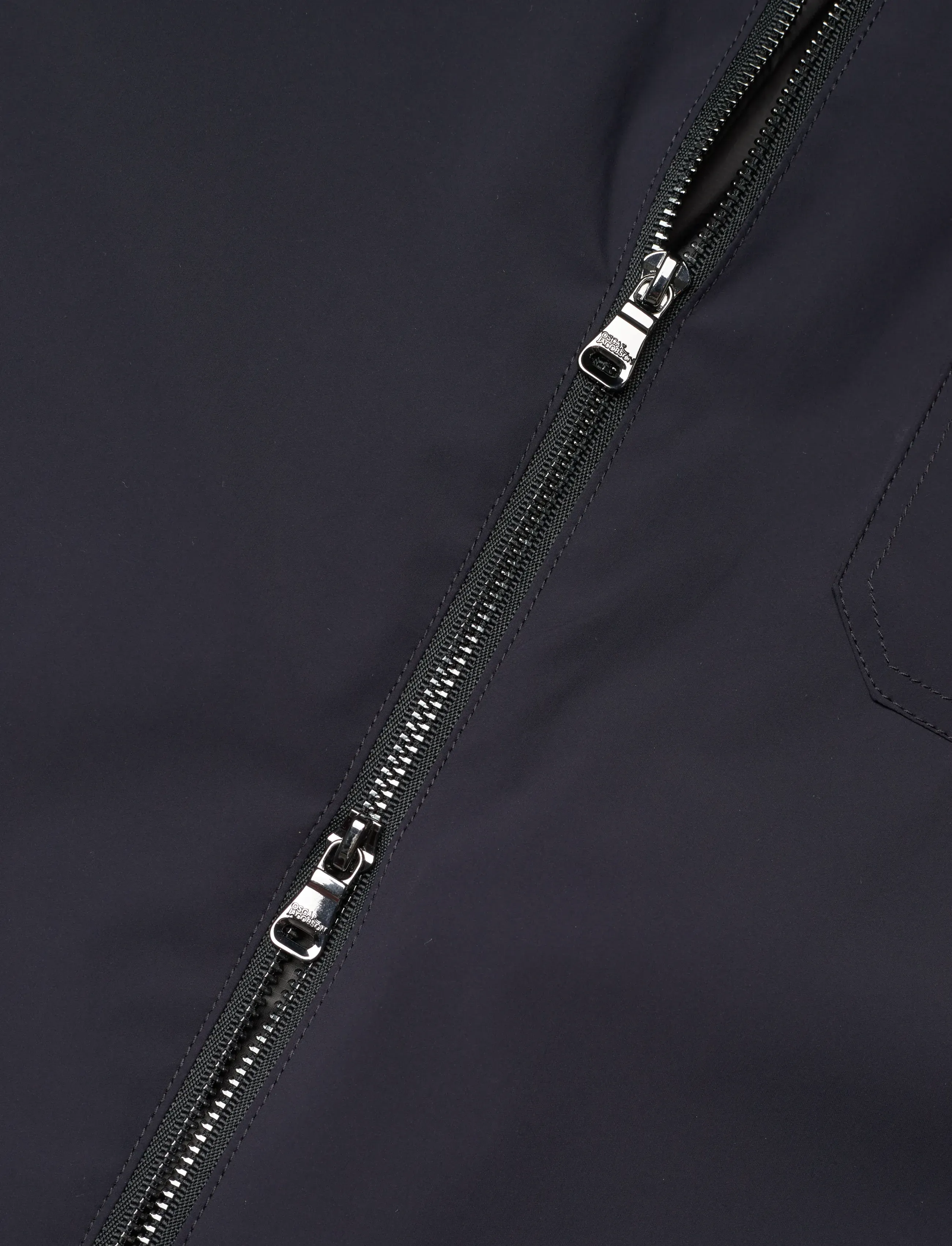 Oscar Jacobson - Light Zipped Shirt Jacket - navy - 4