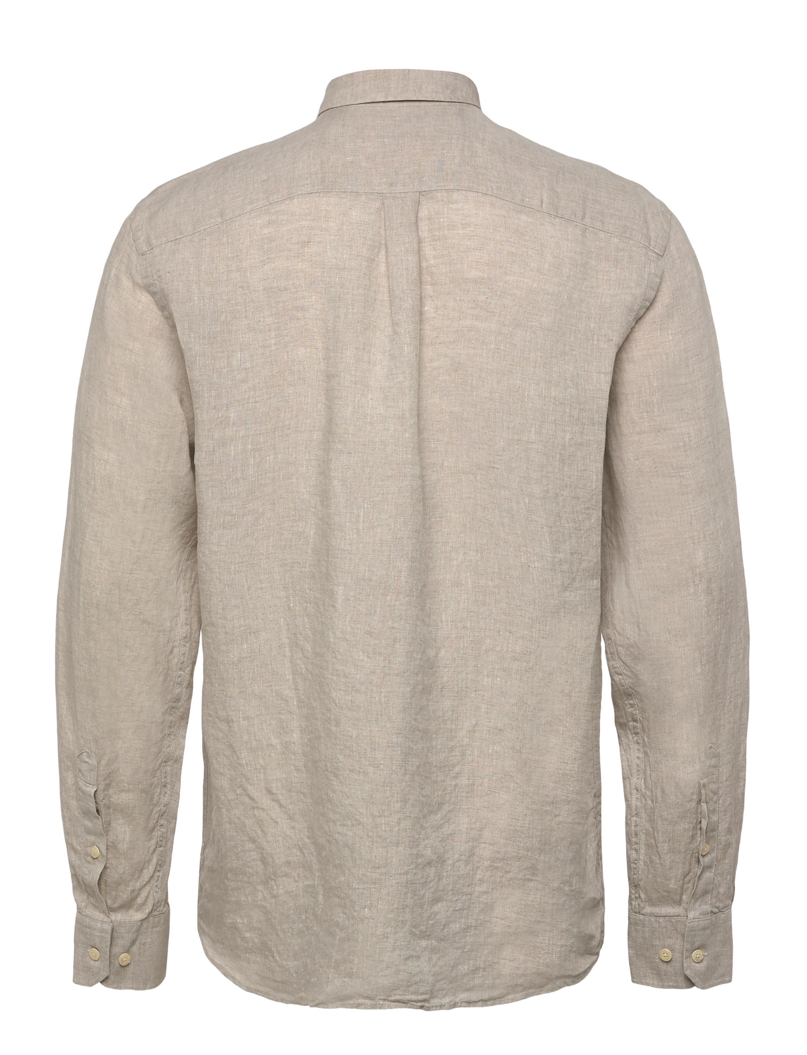 Oscar Jacobson - Reg Fit Cut Away Linen Shirt - basic skjorter - almond beige - 2