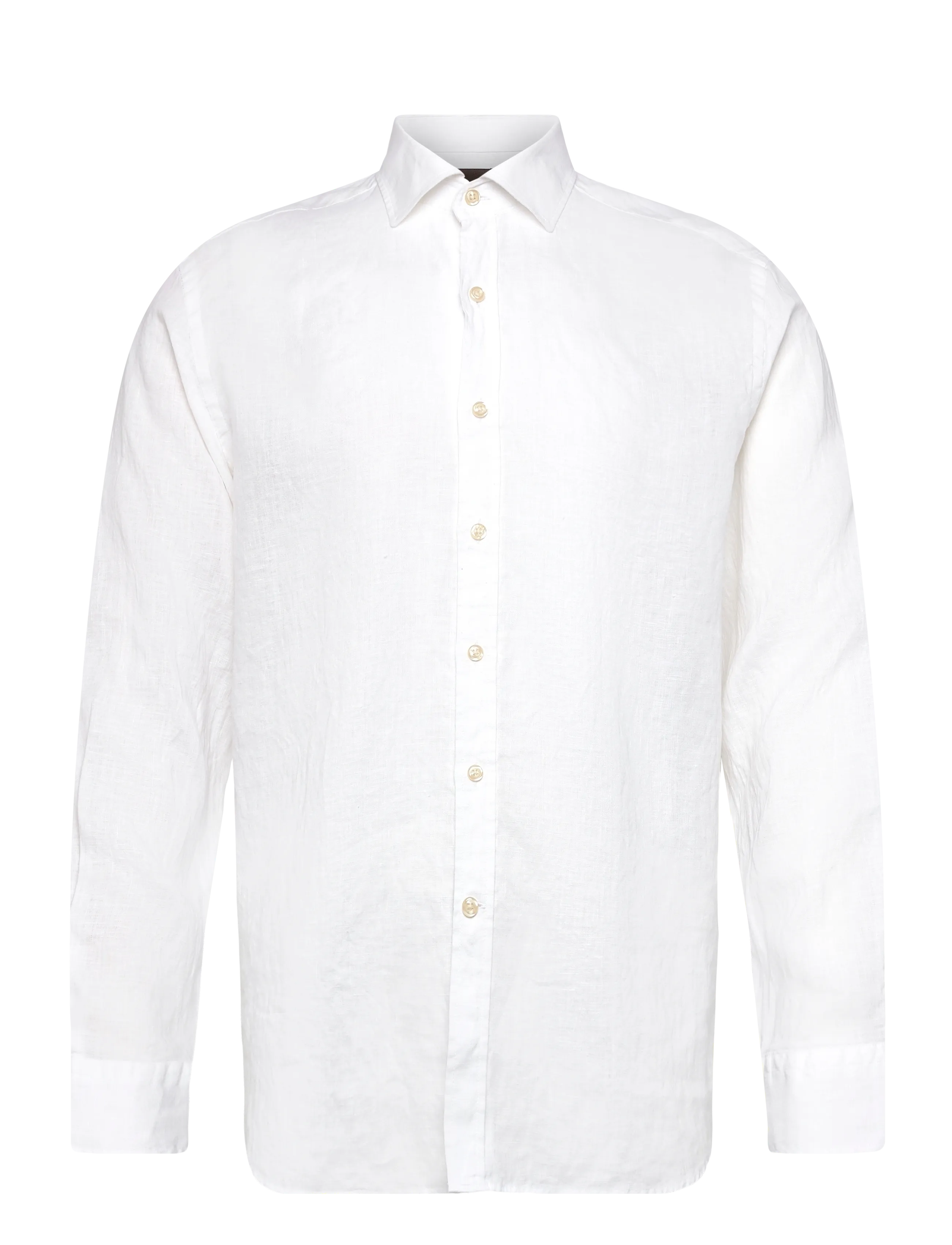 Oscar Jacobson Reg Fit Cut Away Linen Shirt - Näytä kaikki - OPTICAL WHITE / white