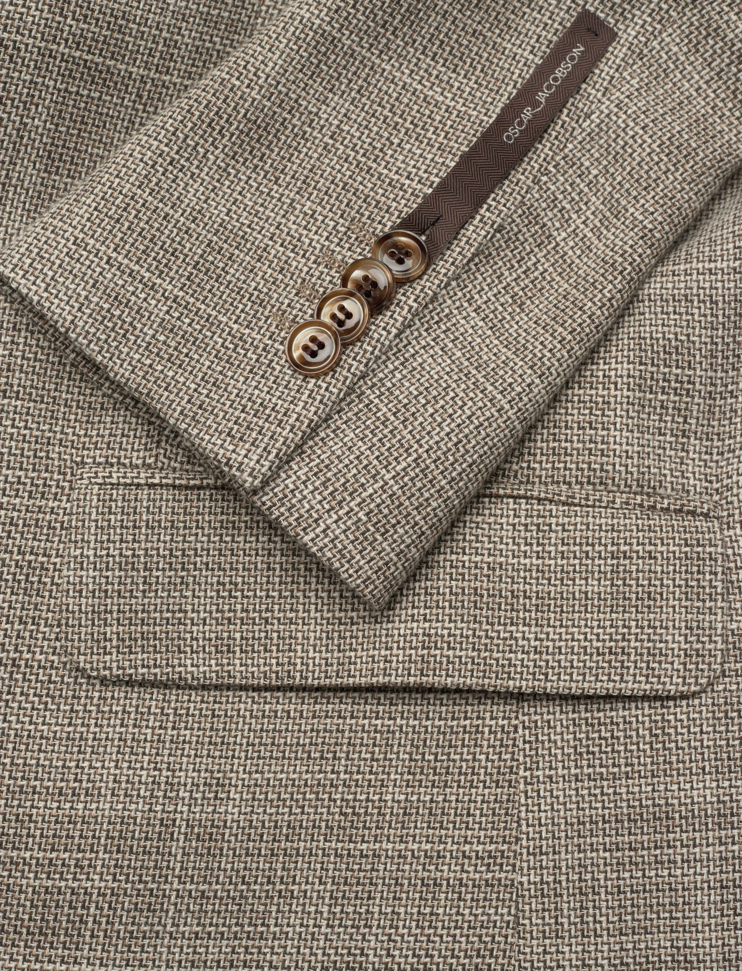 Oscar Jacobson - Fogerty Blazer - Ühe rinnatisega pintsakud - pebble beige - 3