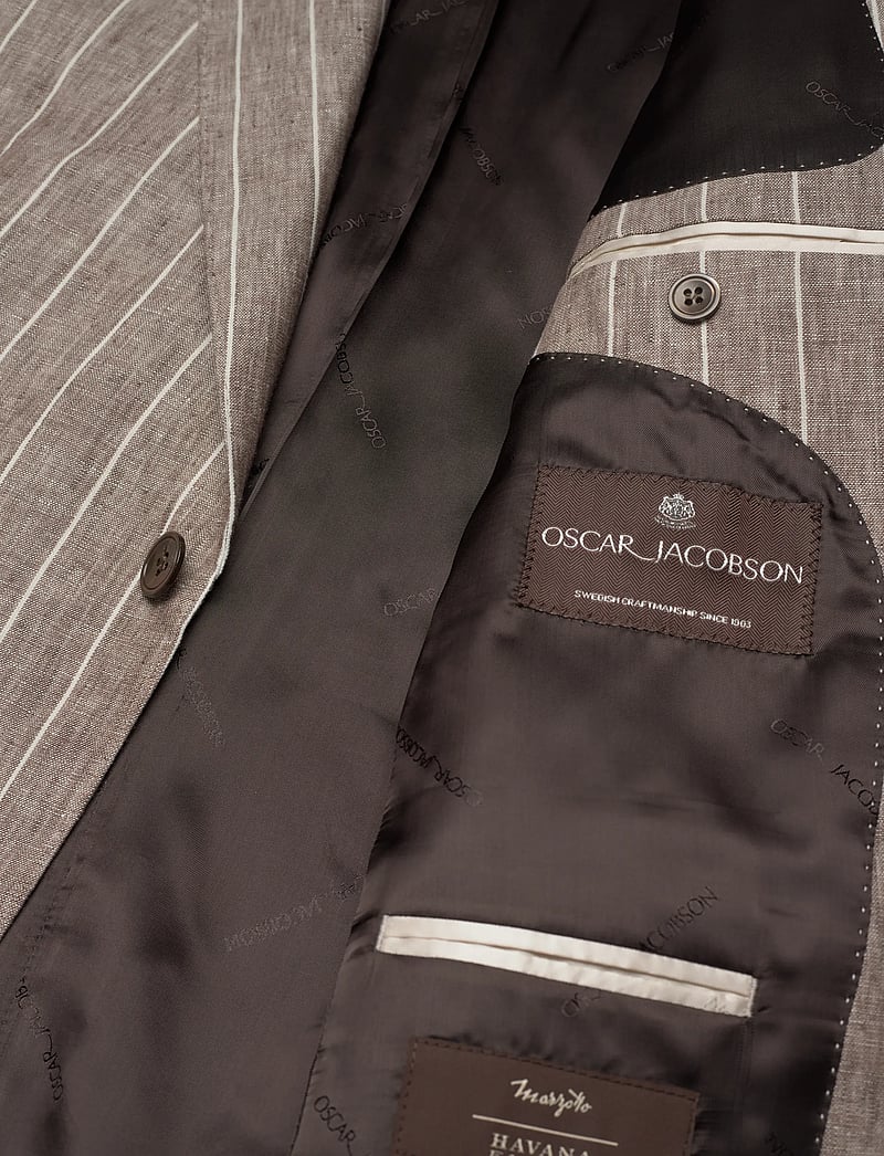 Oscar Jacobson - Fogerty Blazer - Ühe rinnatisega pintsakud - brindle beige - 4