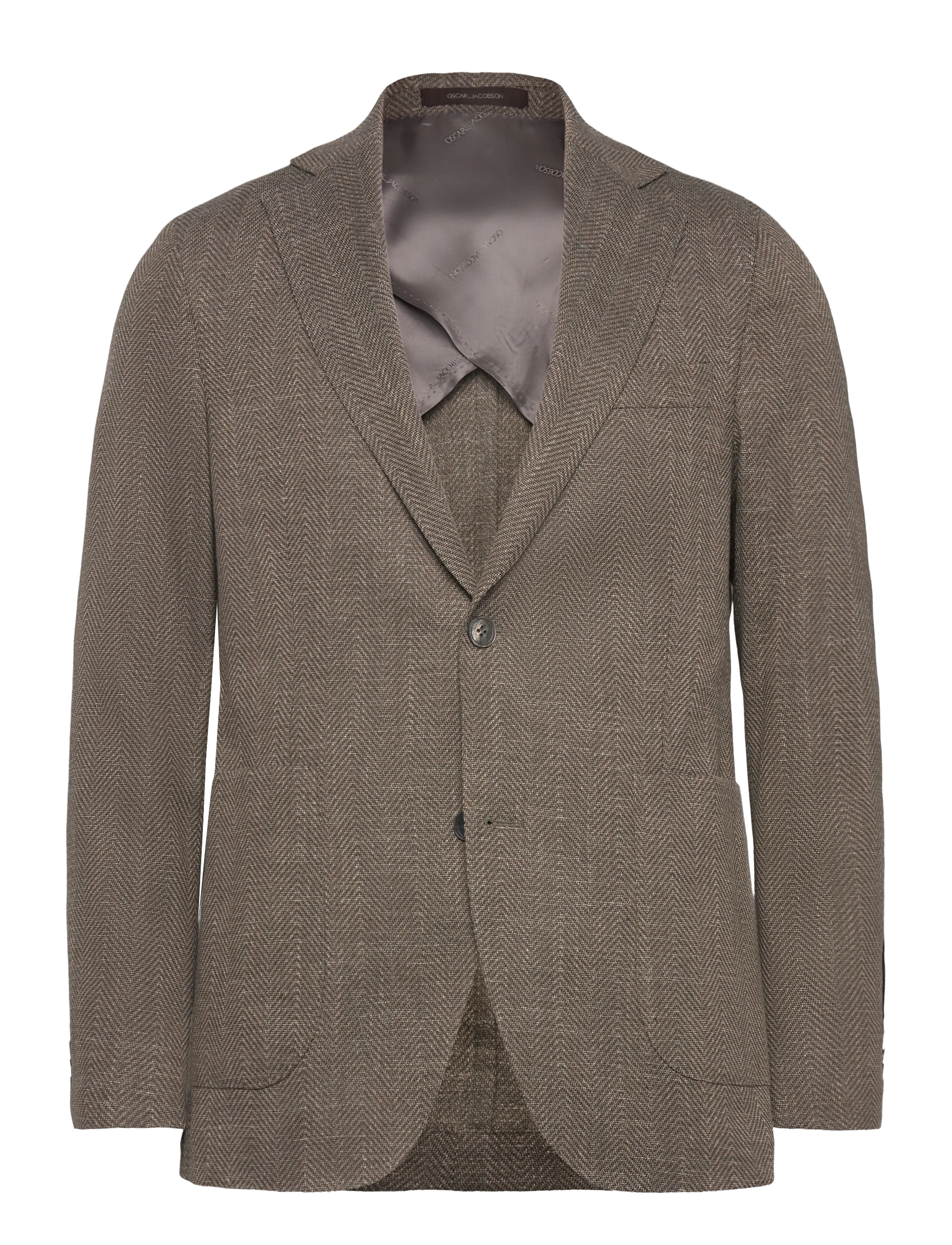 Oscar Jacobson Ferry Patch Soft Blazer, 48, Brown, Blazere > Enkeltradede Blazere, Herre