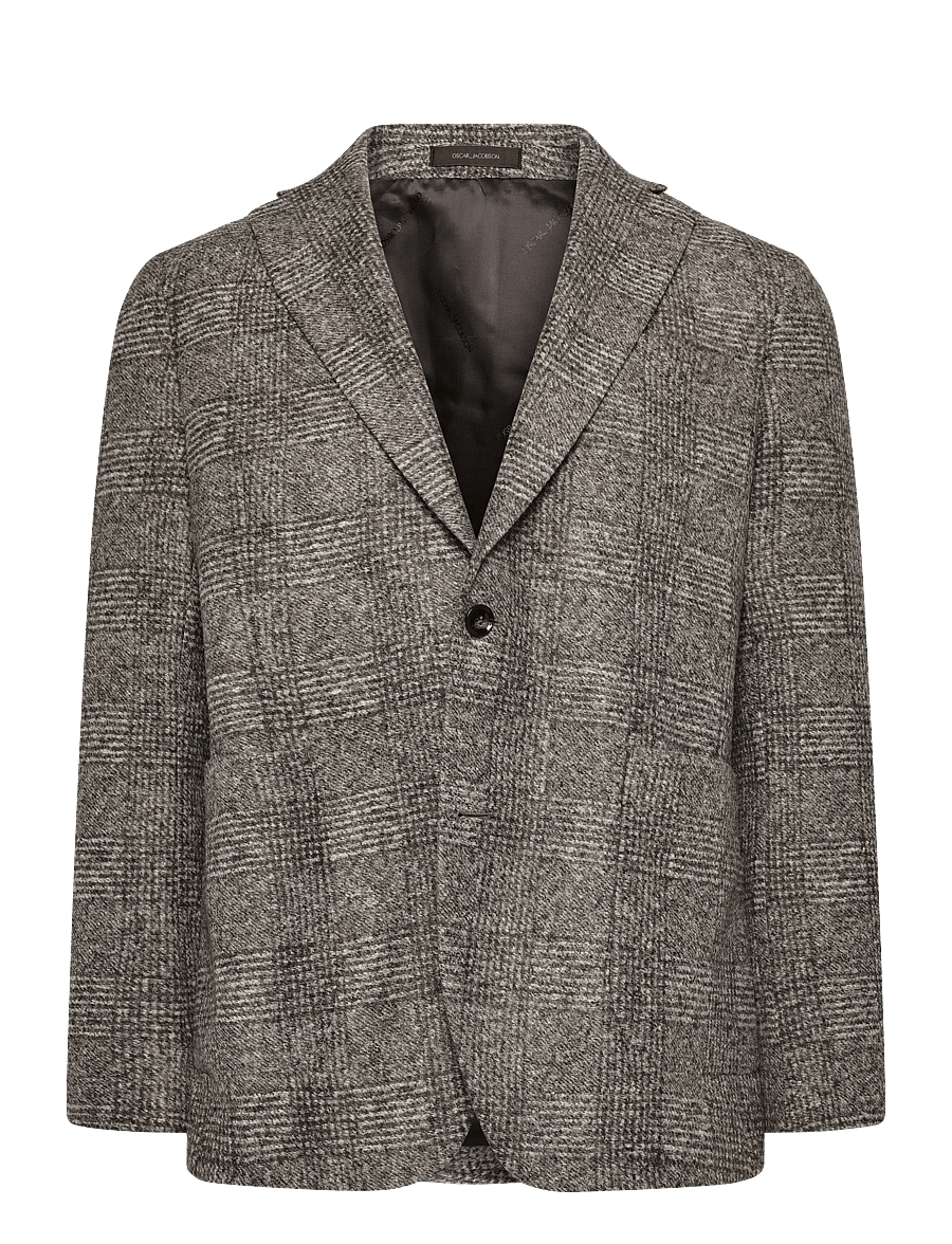 Oscar Jacobson - Ferry Patch Soft Blazer - einreiher - grey flannel - 0