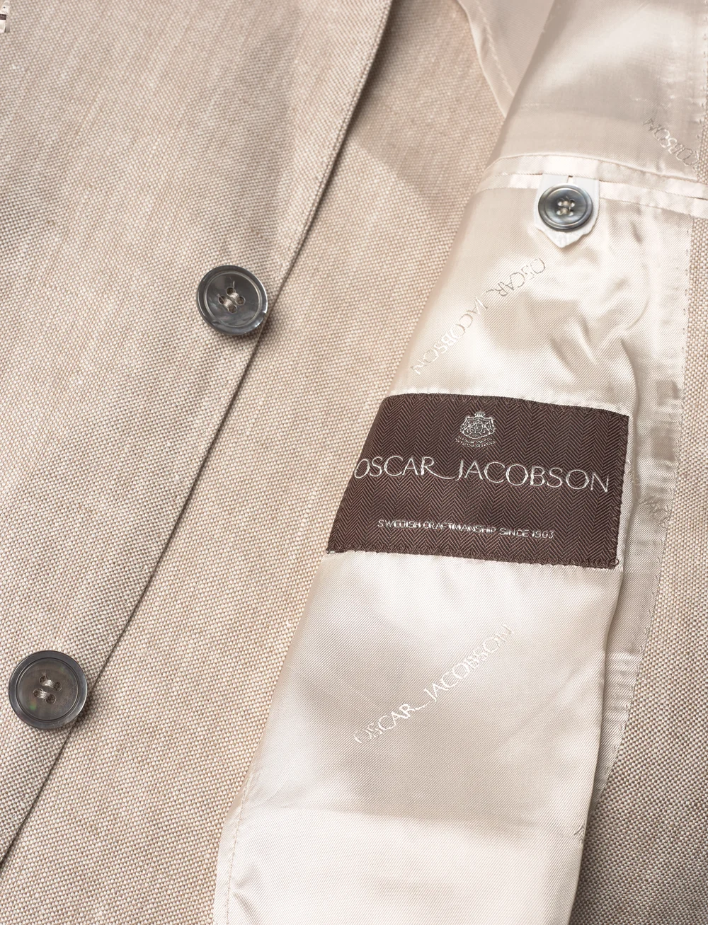 Oscar Jacobson - Ferry Soft Blazer - single breasted blazers - trench beige - 4