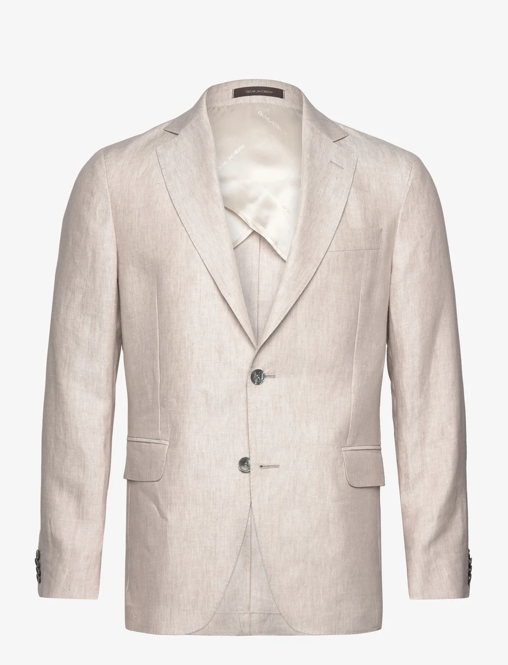 Oscar Jacobson - Ferry Soft Blazer - enkelknäppta kavajer - white grass - 0