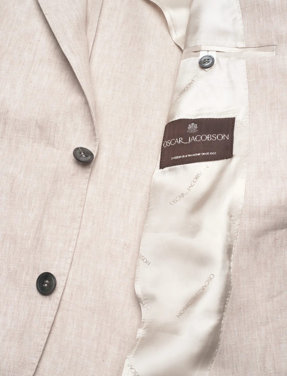 Oscar Jacobson - Ferry Soft Blazer - enkelknäppta kavajer - white grass - 4