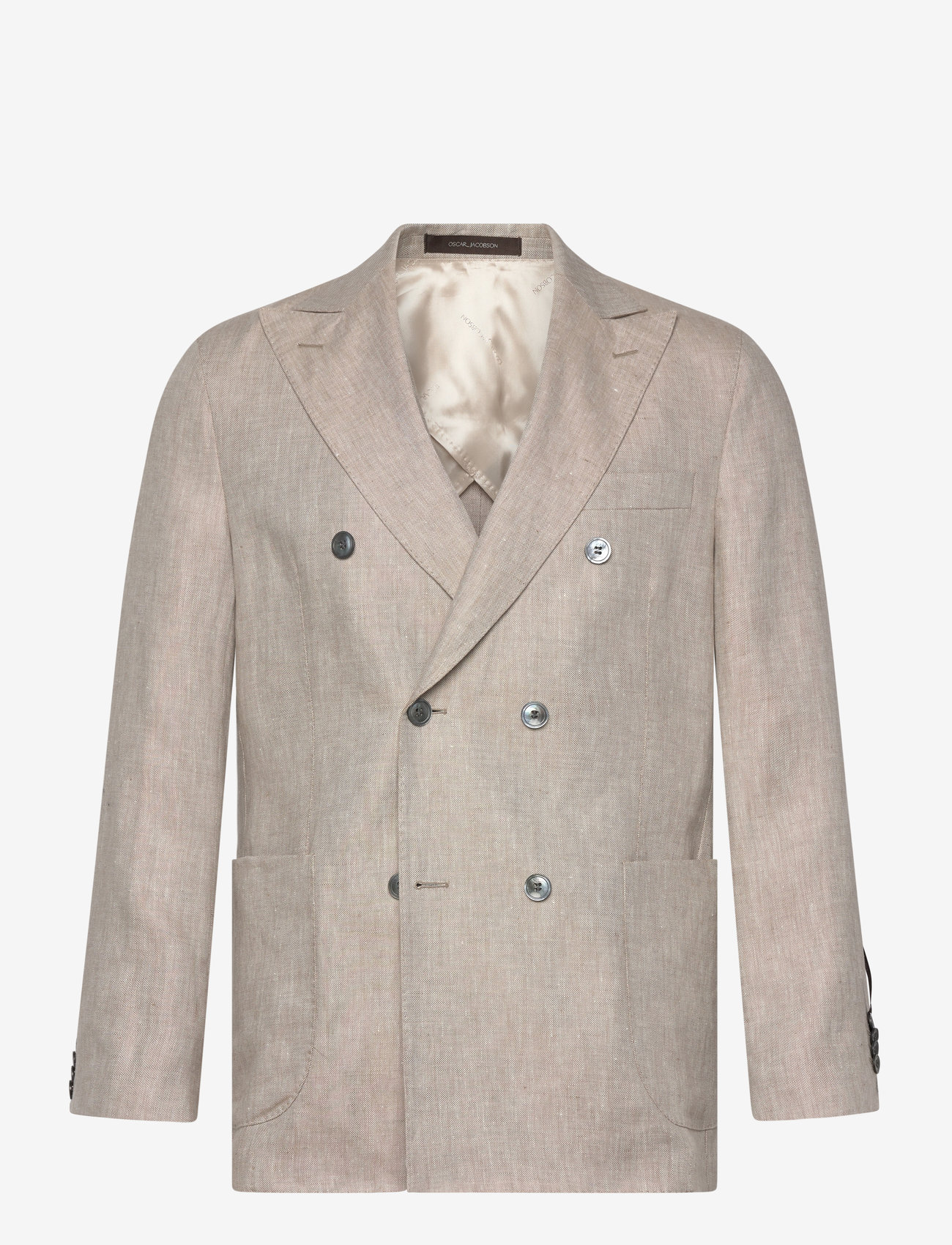 Oscar Jacobson - Farris Patch Soft Blazer - dubbelknäppta kavajer - trench beige - 0