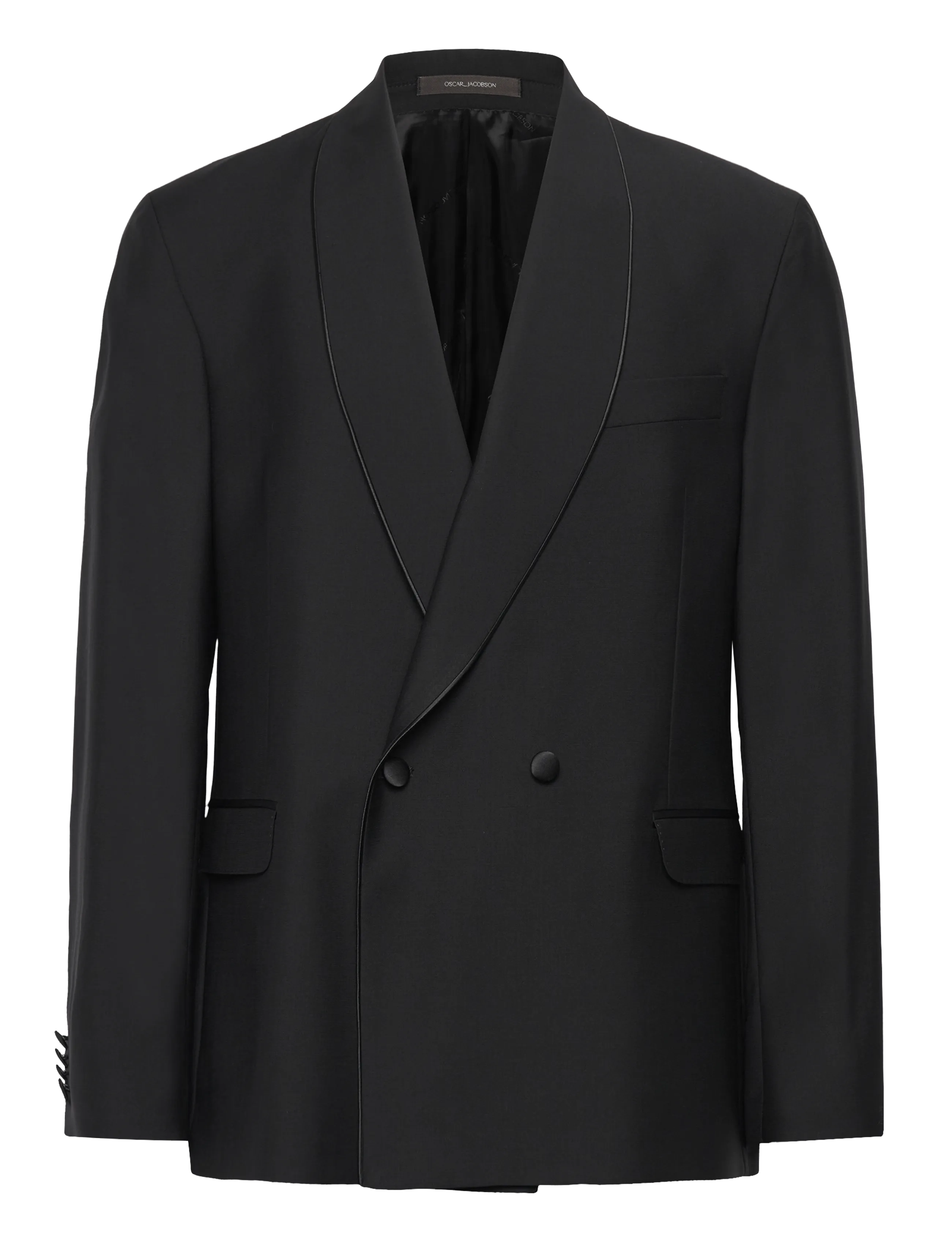 Oscar Jacobson Fattore Piping Blazer, Mænd, Dobbeltradet Piping Blazer, Sort, Str: 50