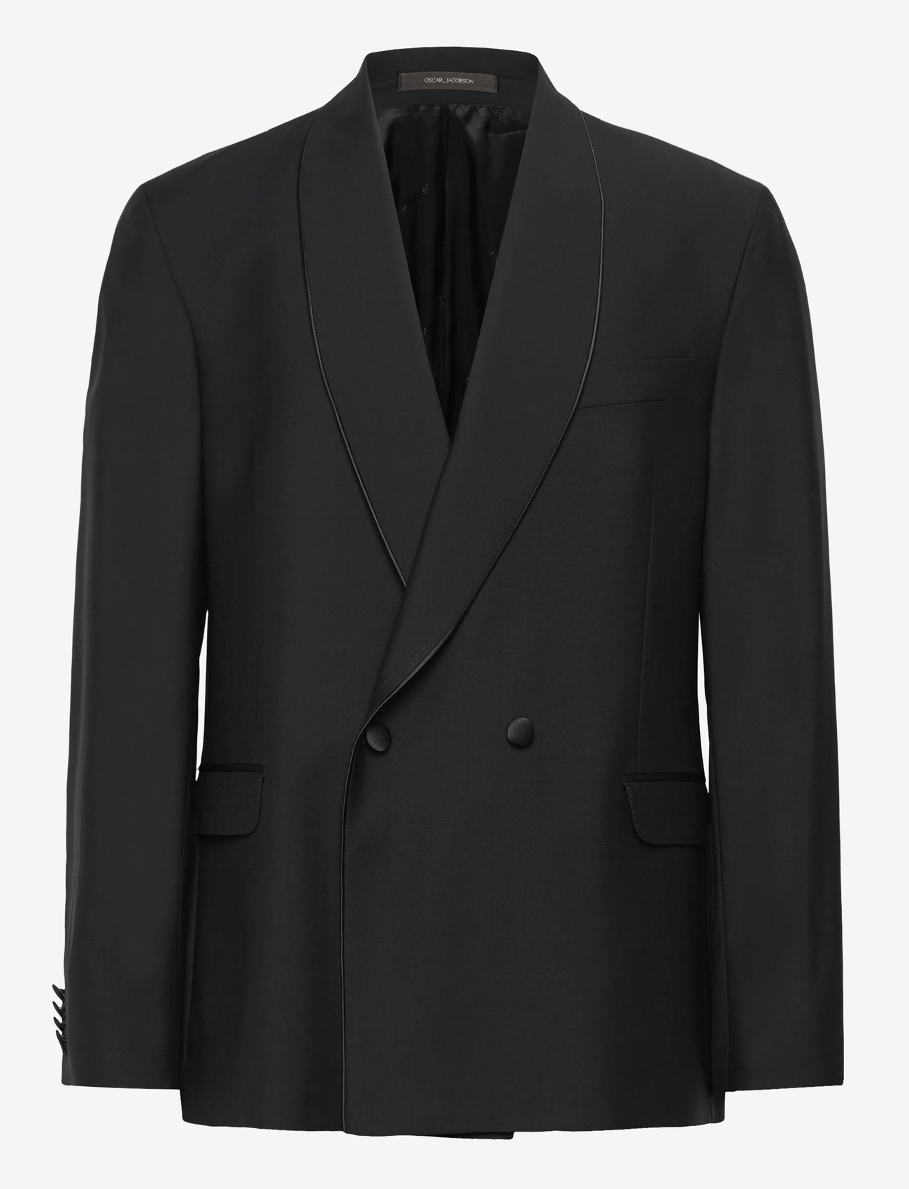 Oscar Jacobson - Fattore Piping Blazer - dubbelknäppta kavajer - black - 0