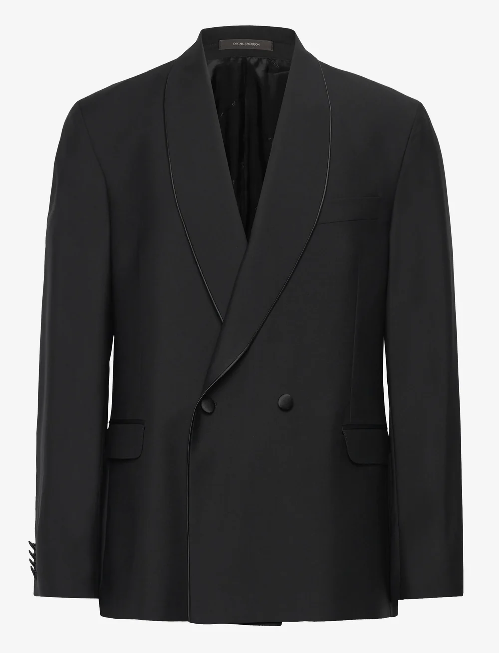 Oscar Jacobson - Fattore Piping Blazer - kahe rinnatisega pintsakud - black - 0