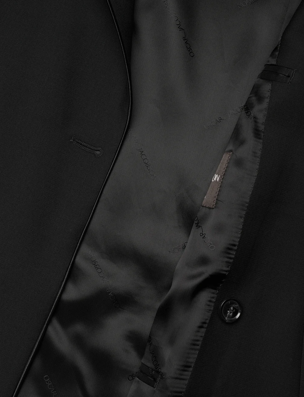 Oscar Jacobson - Fattore Piping Blazer - kahe rinnatisega pintsakud - black - 4