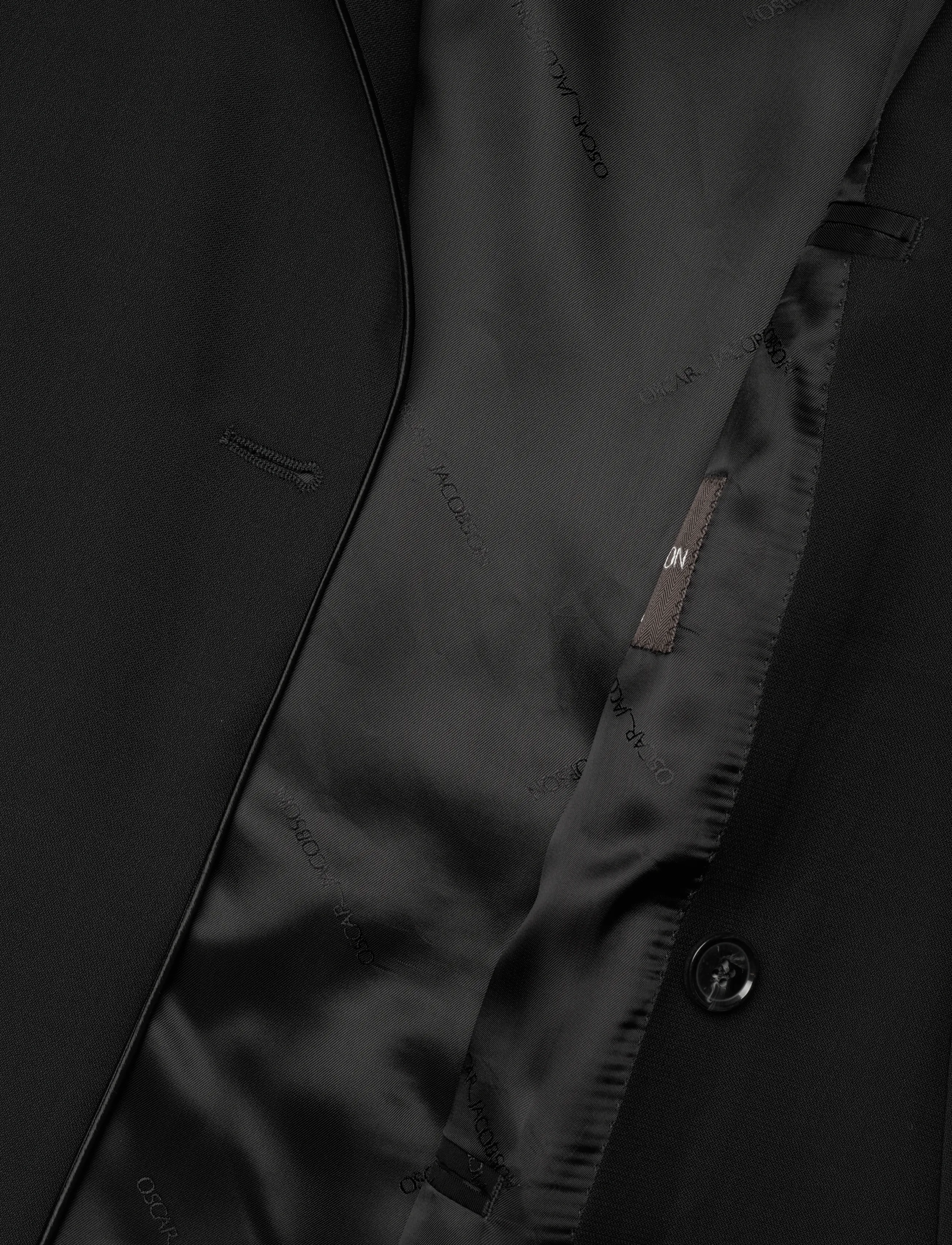 Oscar Jacobson - Fattore Piping Blazer - dubbelknäppta kavajer - black - 4