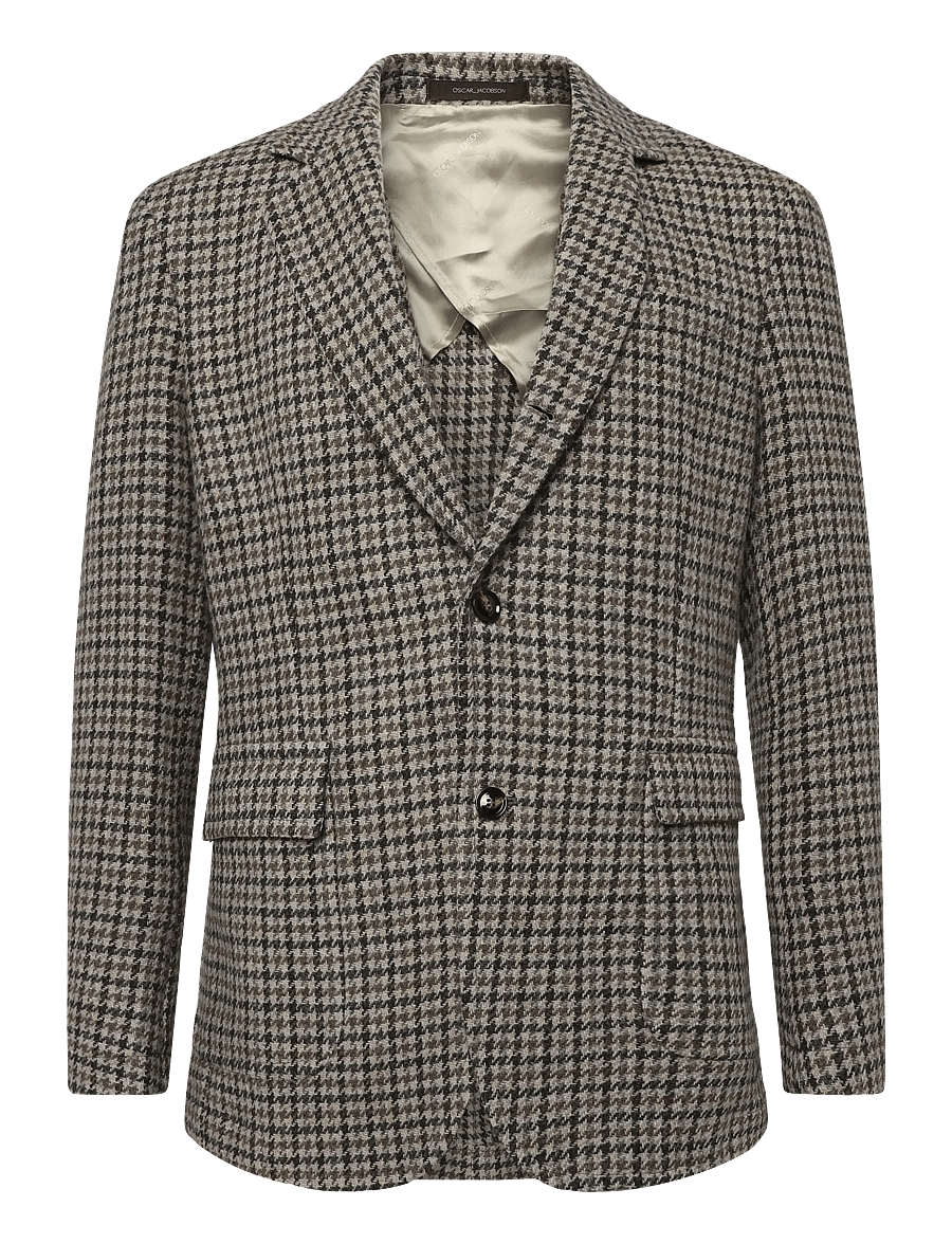 Oscar Jacobson - Fridolf Patch Blazer - single breasted blazers - dusk brown - 0