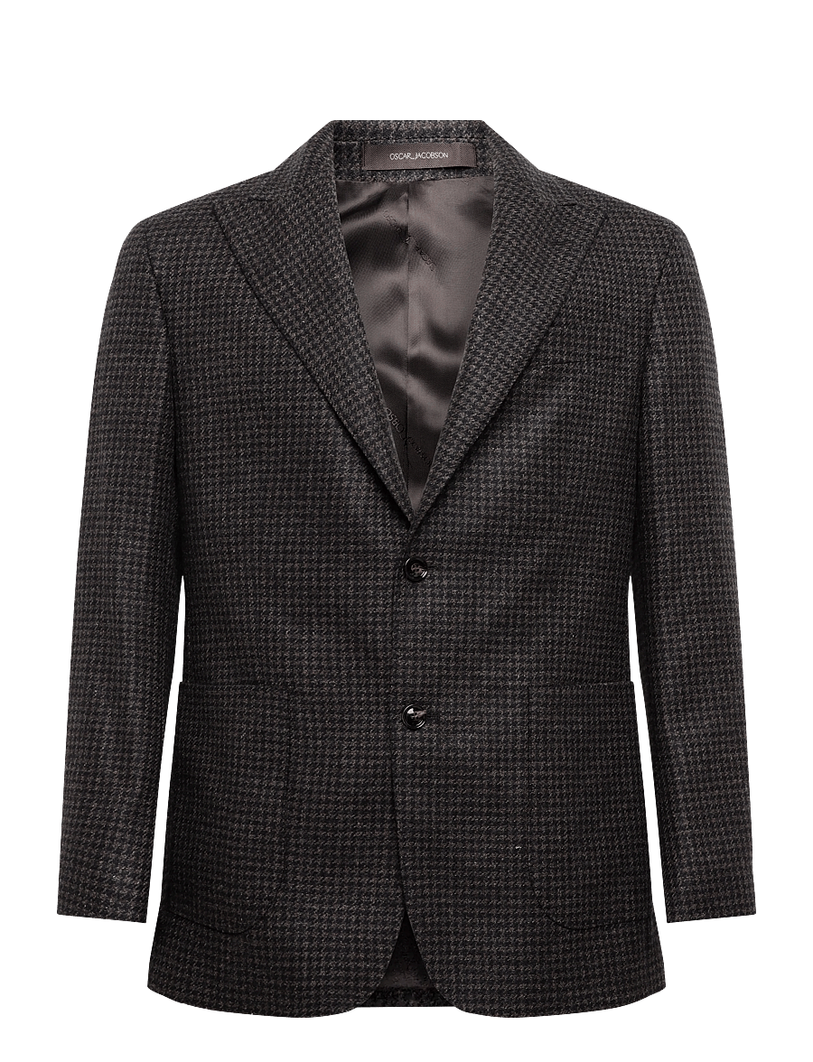 Oscar Jacobson - Rufus Patch Blazer - single breasted blazers - dark mud brown - 0