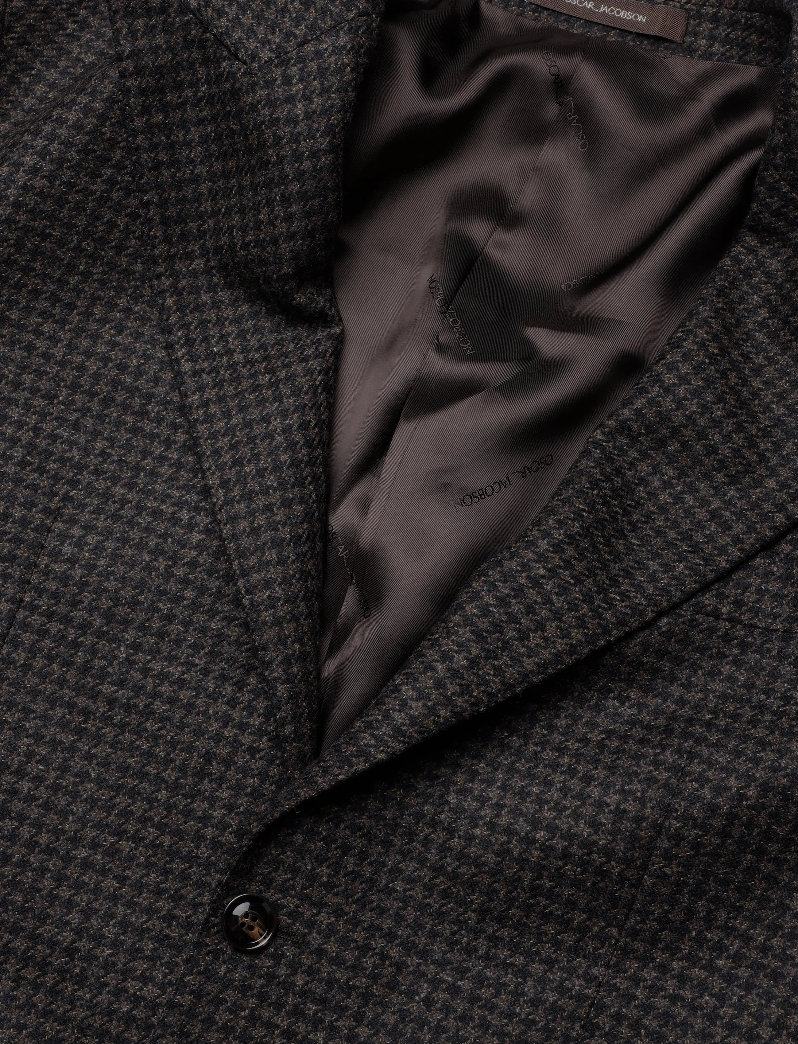 Oscar Jacobson - Rufus Patch Blazer - single breasted blazers - dark mud brown - 2