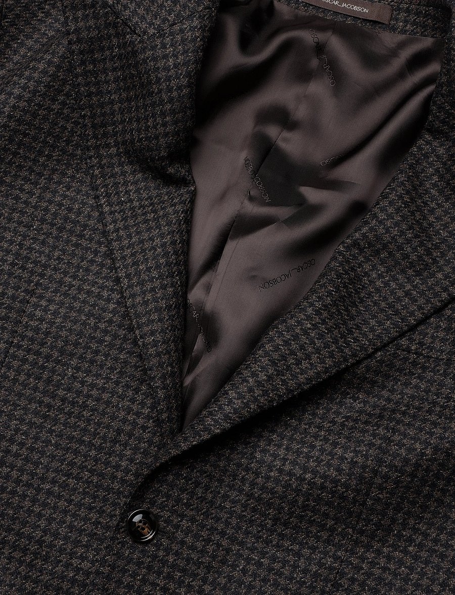 Oscar Jacobson - Rufus Patch Blazer - single breasted blazers - dark mud brown - 2