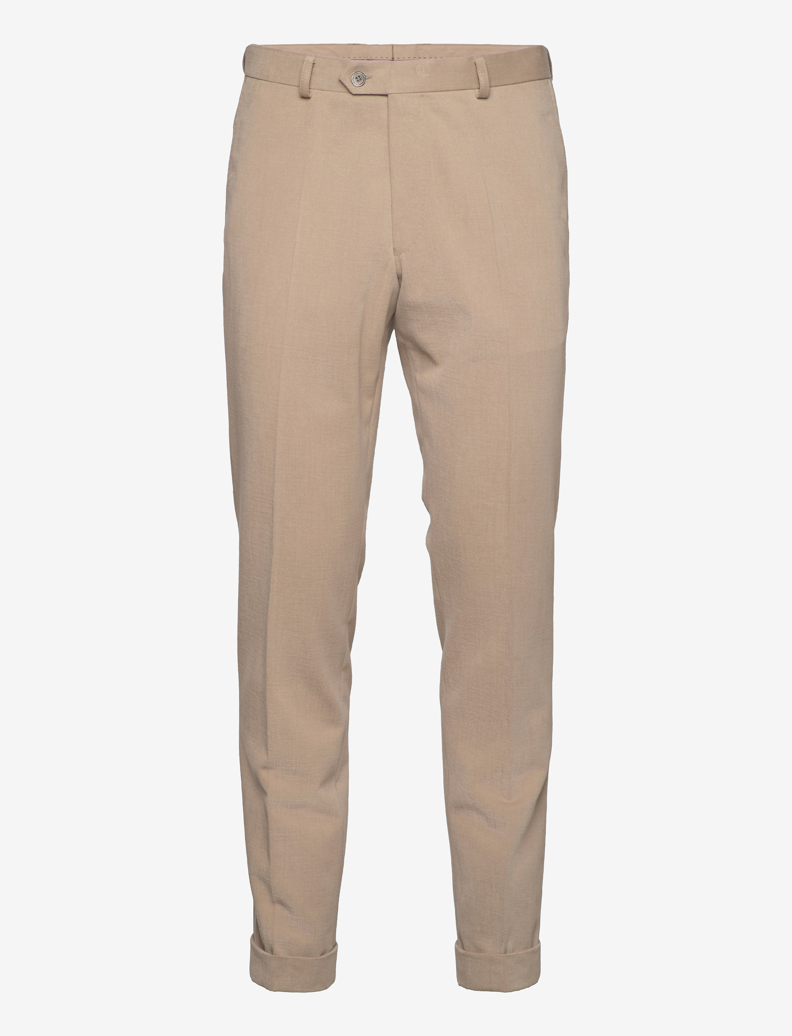 Denz Turn Up Trousers - BEIGE