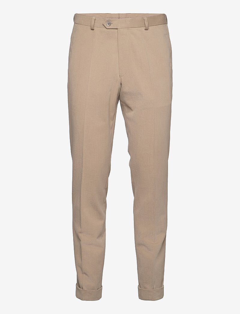 Oscar Jacobson - Denz Turn Up Trousers - kostymbyxor - beige - 0