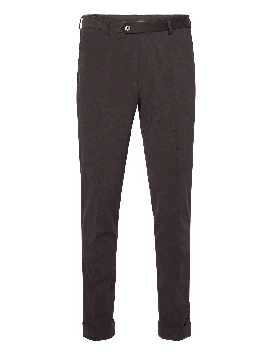 Oscar Jacobson - Denz Turn Up Trousers - suit trousers - dark brown - 0
