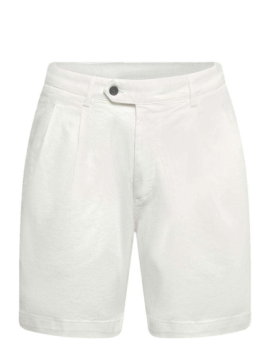 Oscar Jacobson - Tanker Pleat Shorts - chinos shorts - snow white - 0