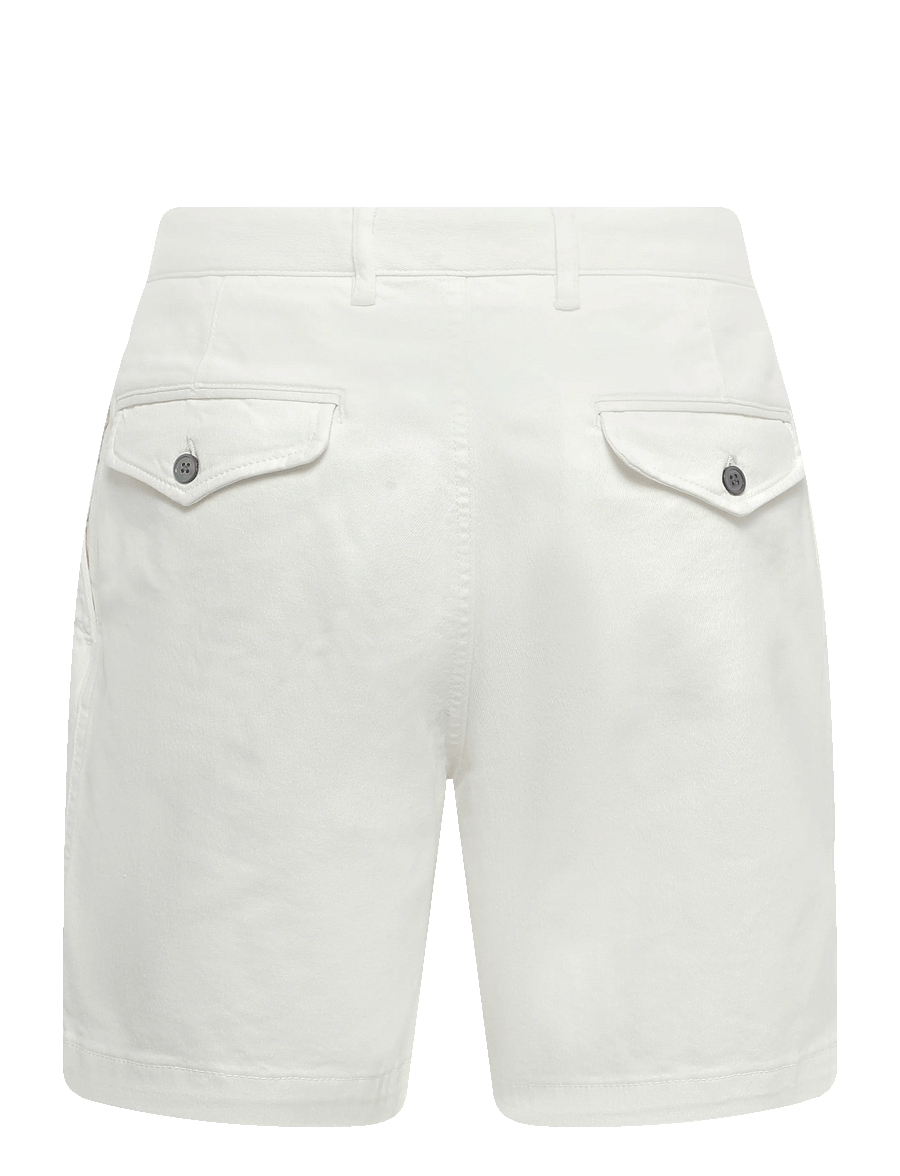 Oscar Jacobson - Tanker Pleat Shorts - chinos shorts - snow white - 1