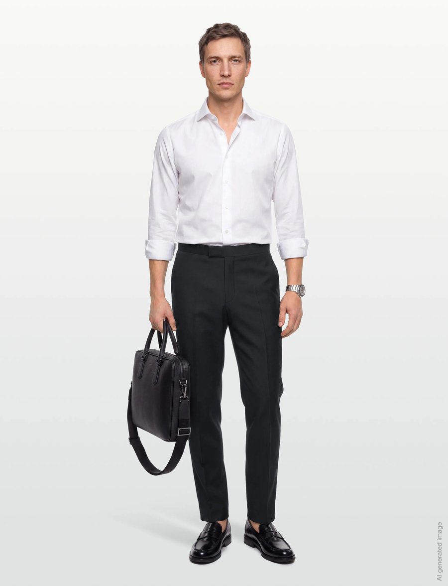 Oscar Jacobson - Denz Tuxedo Trousers - kostymbyxor - black - 0