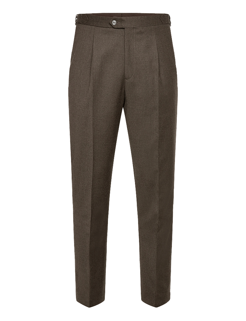 Oscar Jacobson - Delon Side Adjuster Evo Trousers - kostymbyxor - beige melange - 0