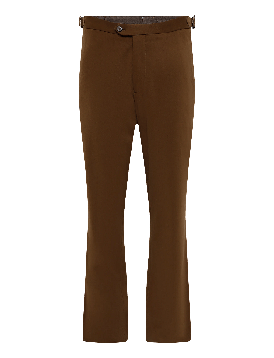 Oscar Jacobson - Dandy Side Adjuster Trousers - chinos - brown leaf - 0