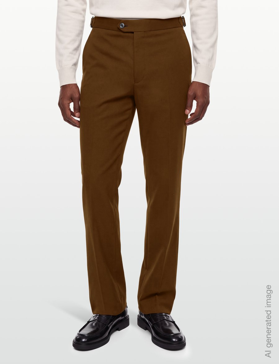 Oscar Jacobson - Dandy Side Adjuster Trousers - chino's - brown leaf - 3
