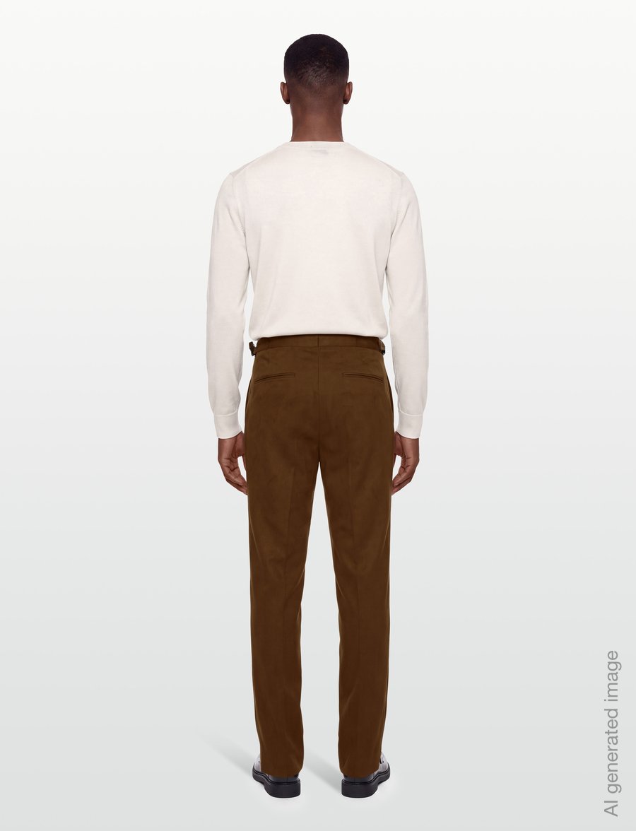 Oscar Jacobson - Dandy Side Adjuster Trousers - chino's - brown leaf - 4