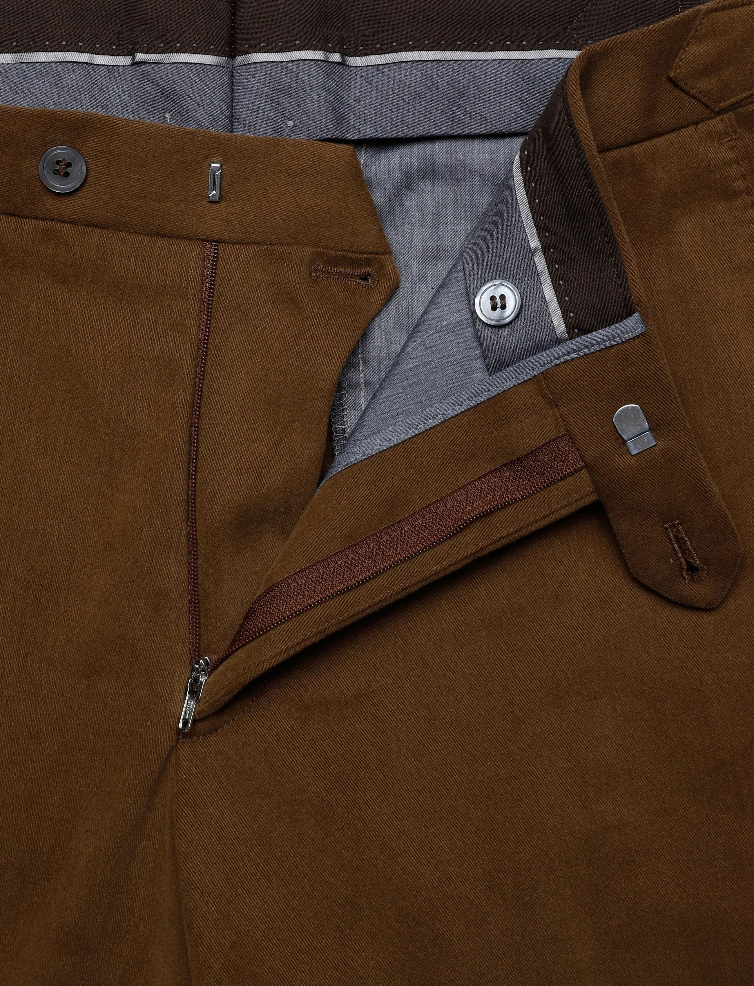 Oscar Jacobson - Dandy Side Adjuster Trousers - chinos - brown leaf - 3