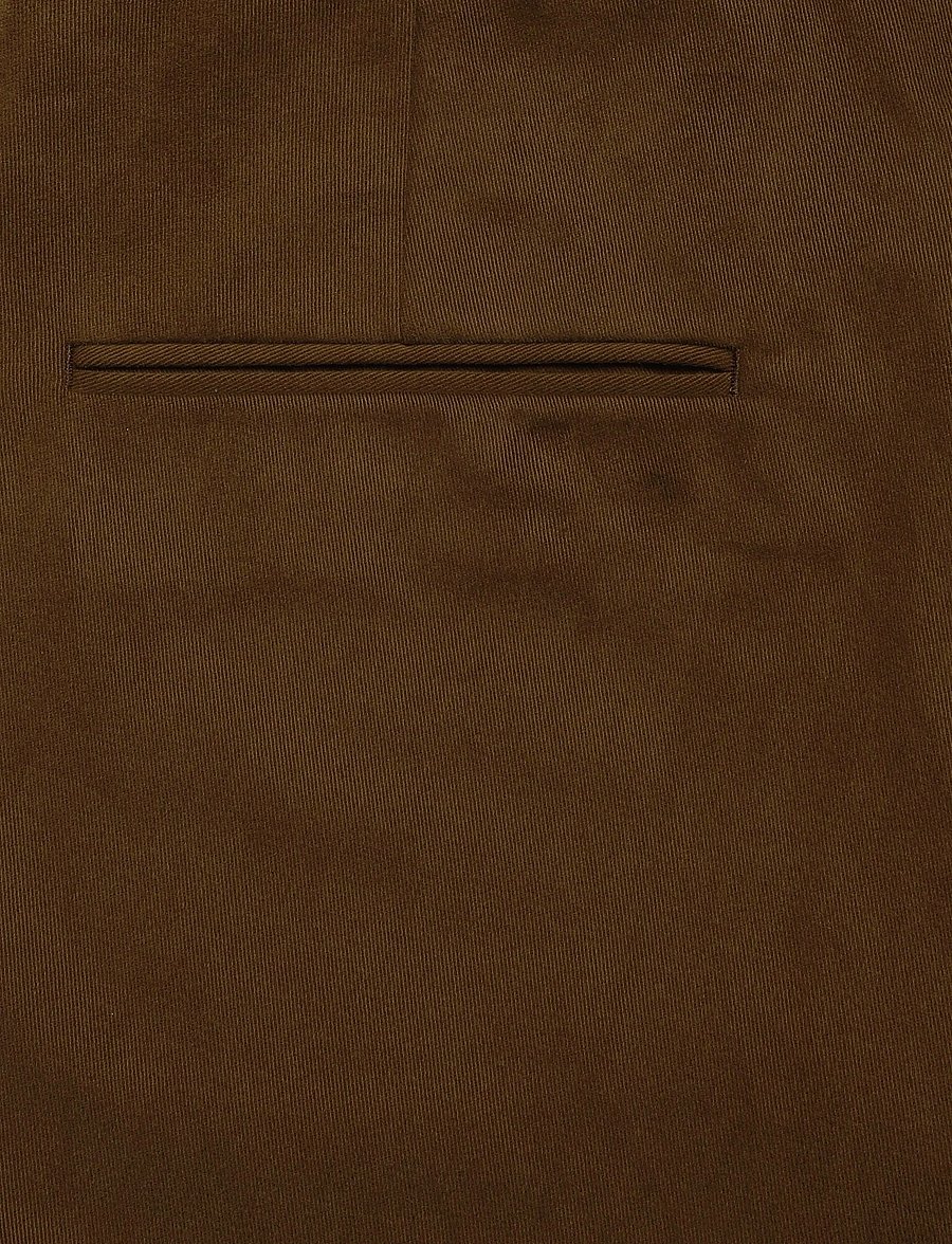 Oscar Jacobson - Dandy Side Adjuster Trousers - chinos - brown leaf - 4