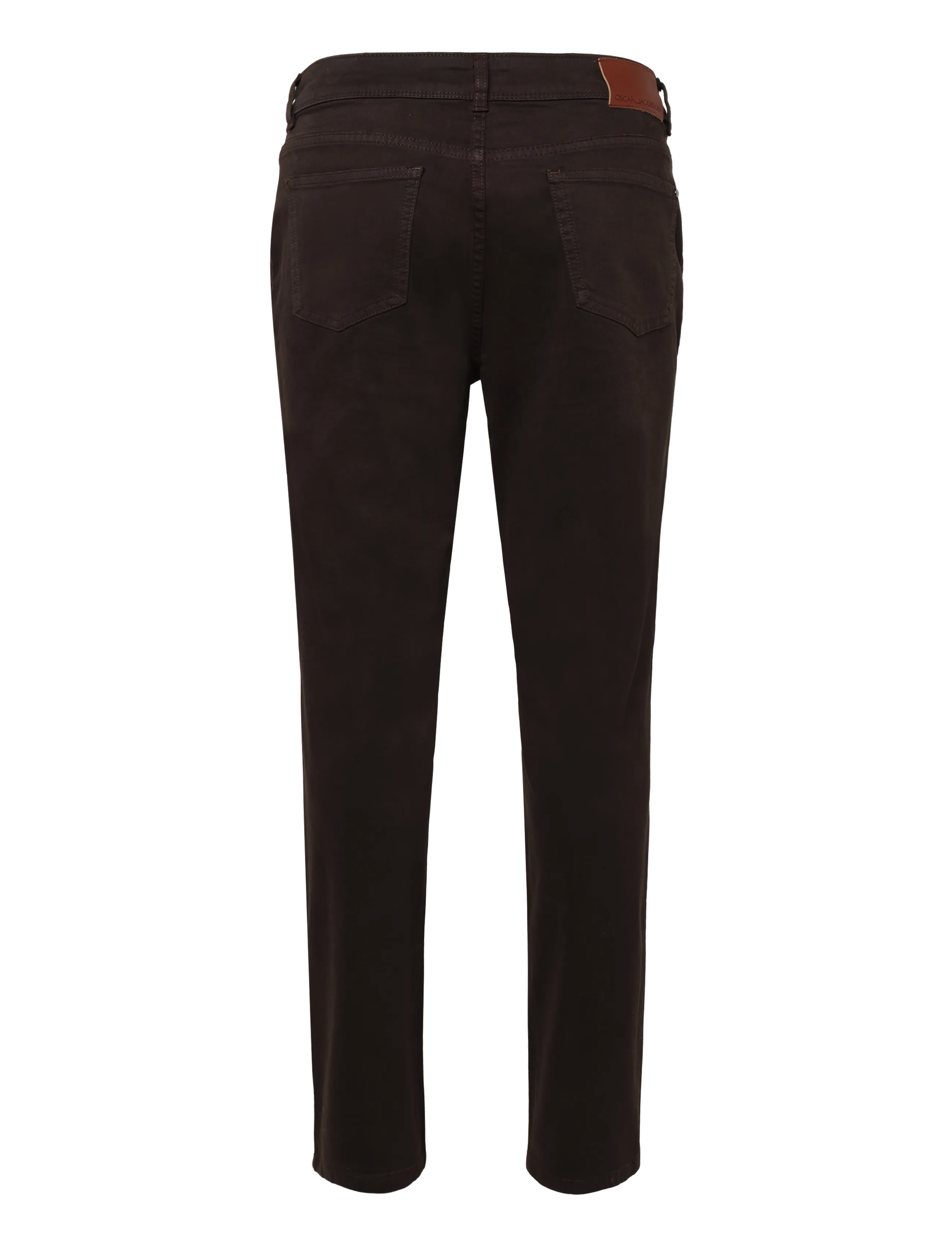 Oscar Jacobson - Slim Fit 5-Pocket Stretch Peached Cotton - chinos - brown elk - 1