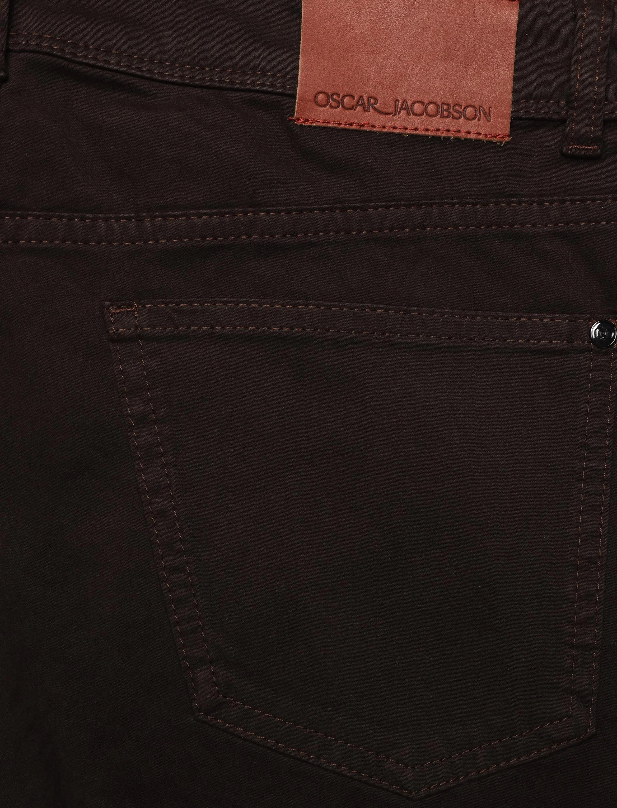 Oscar Jacobson - Slim Fit 5-Pocket Stretch Peached Cotton - chinos - brown elk - 2