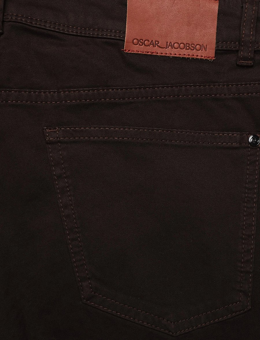 Oscar Jacobson - Slim Fit 5-Pocket Stretch Peached Cotton - chinos - brown elk - 2