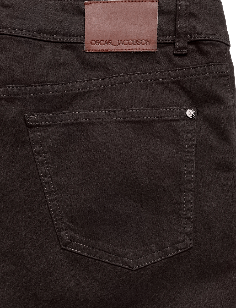 Oscar Jacobson - Slim Fit 5-Pocket Stretch Peached Cotton - chinos - navy - 4