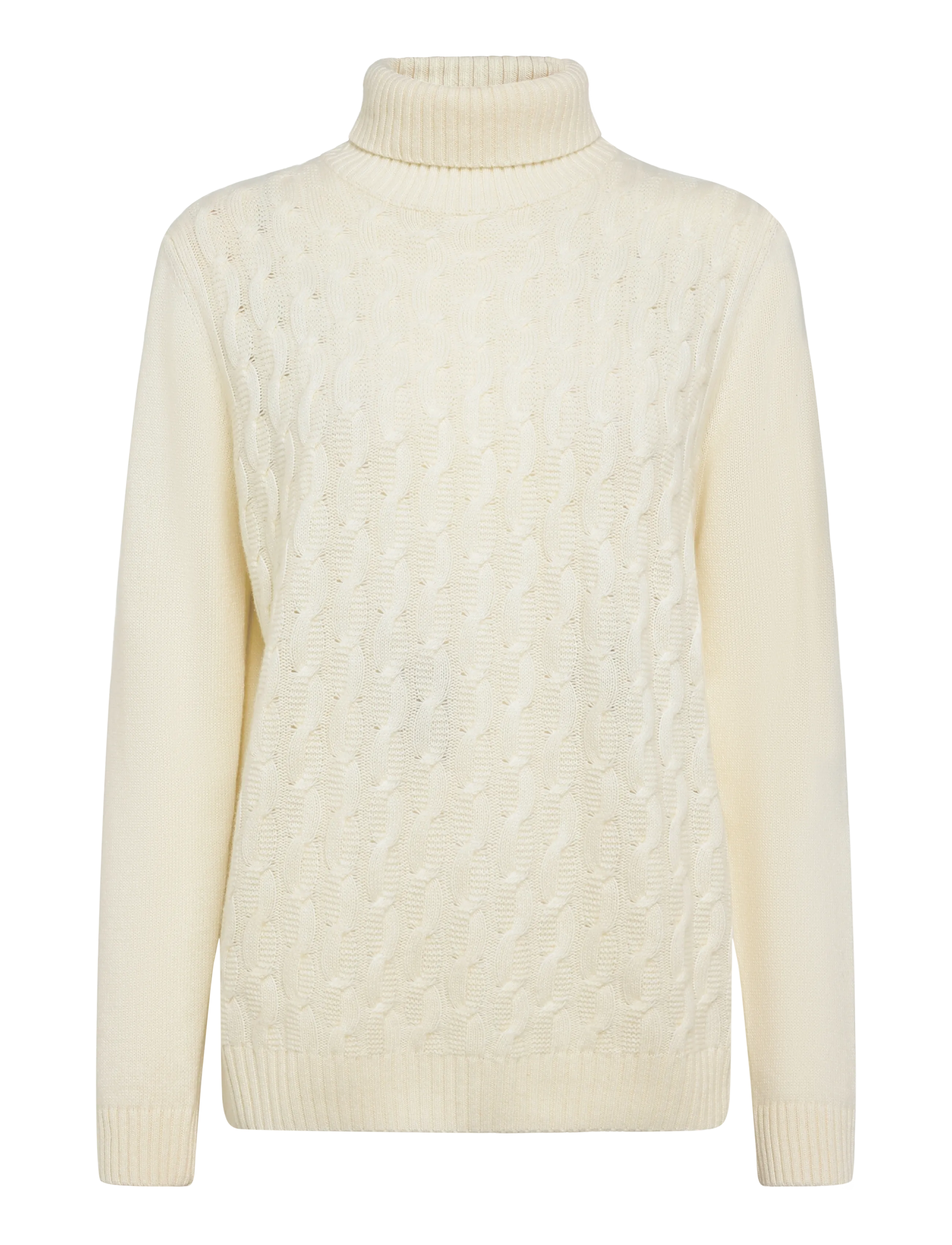 Oscar Jacobson Seppo Rollneck - Neuleet - WHITE SHELL / cream