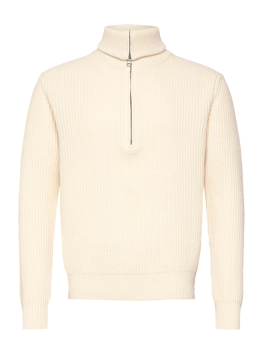 Oscar Jacobson - Mauritz Half zip - puolivetoketjulliset neuleet - white shell - 0