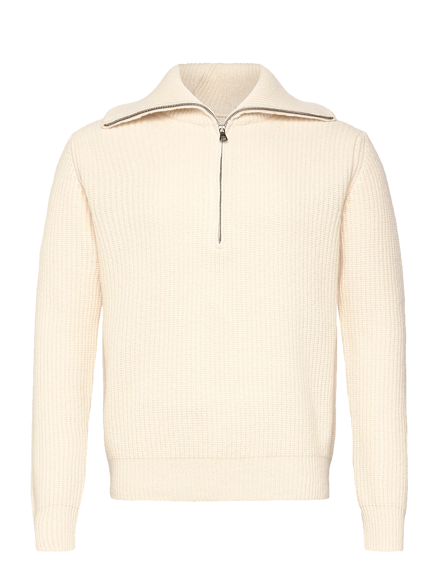 Oscar Jacobson - Mauritz Half zip - puolivetoketjulliset neuleet - white shell - 2