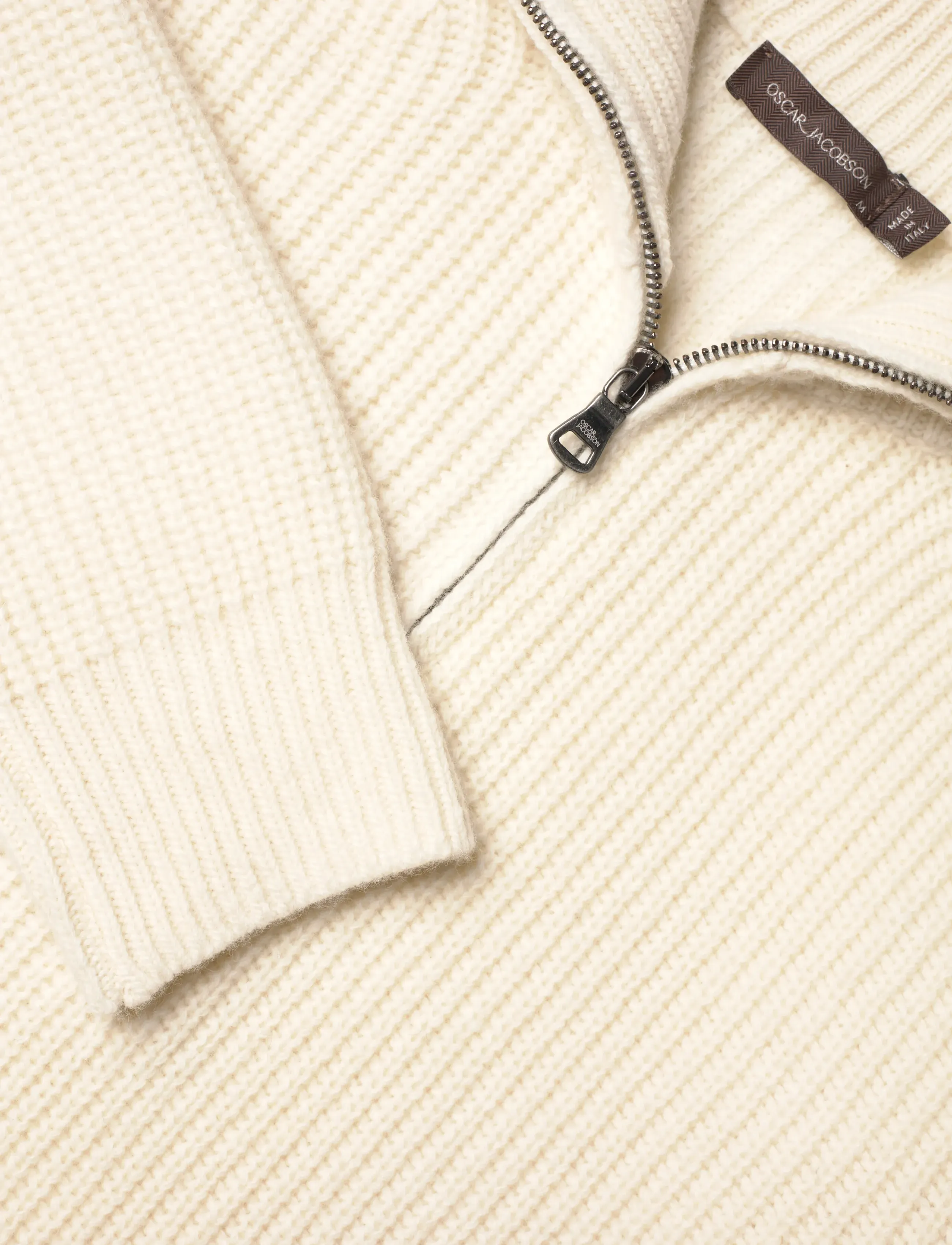 Oscar Jacobson - Mauritz Half zip - puolivetoketjulliset neuleet - white shell - 3
