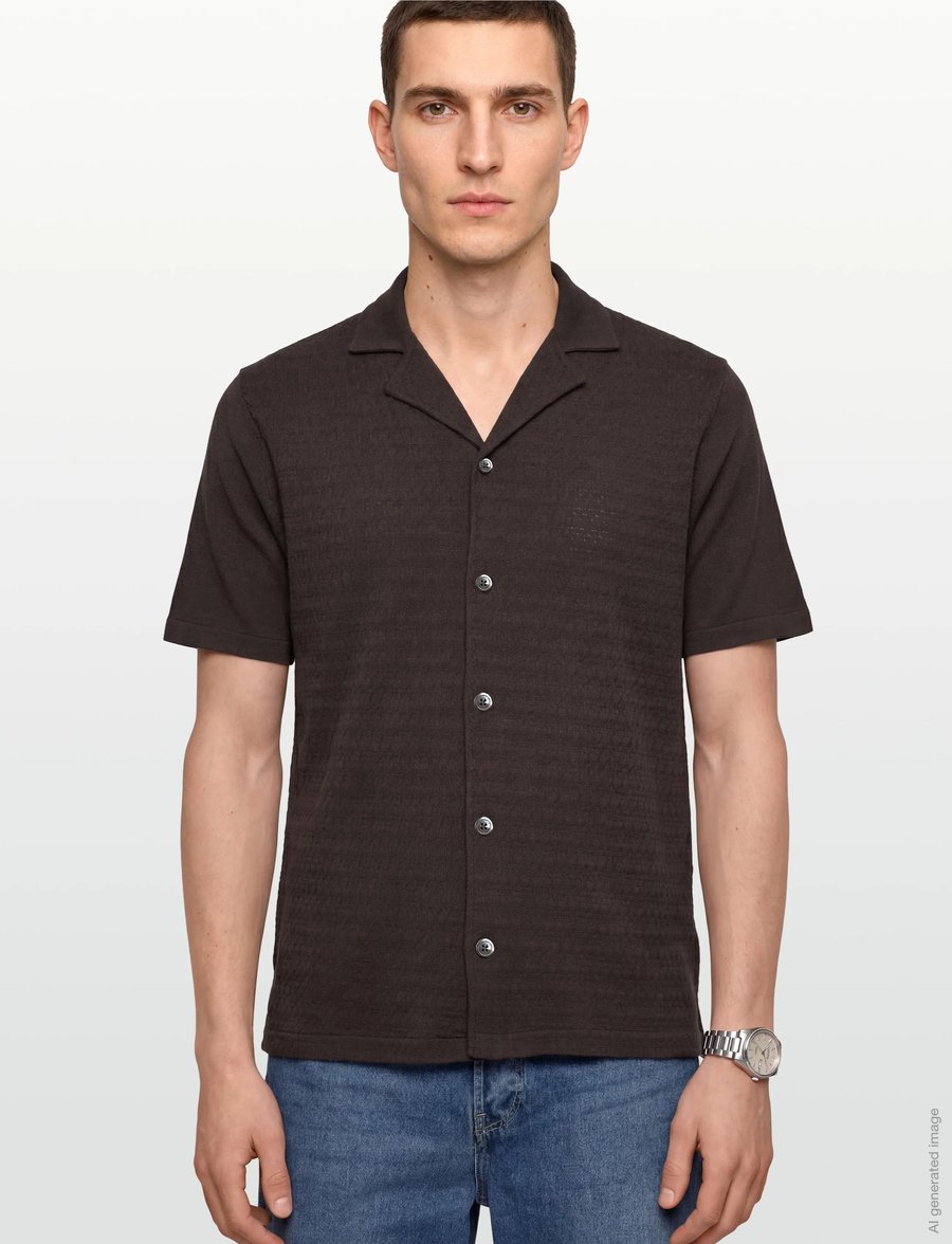 Oscar Jacobson - Kirk Knitted Shirt - basic-hemden - brown elk - 3