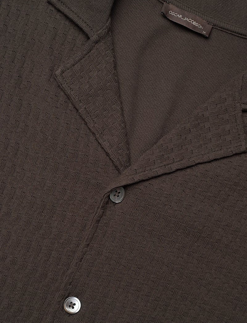 Oscar Jacobson - Kirk Knitted Shirt - basic-hemden - brown elk - 2