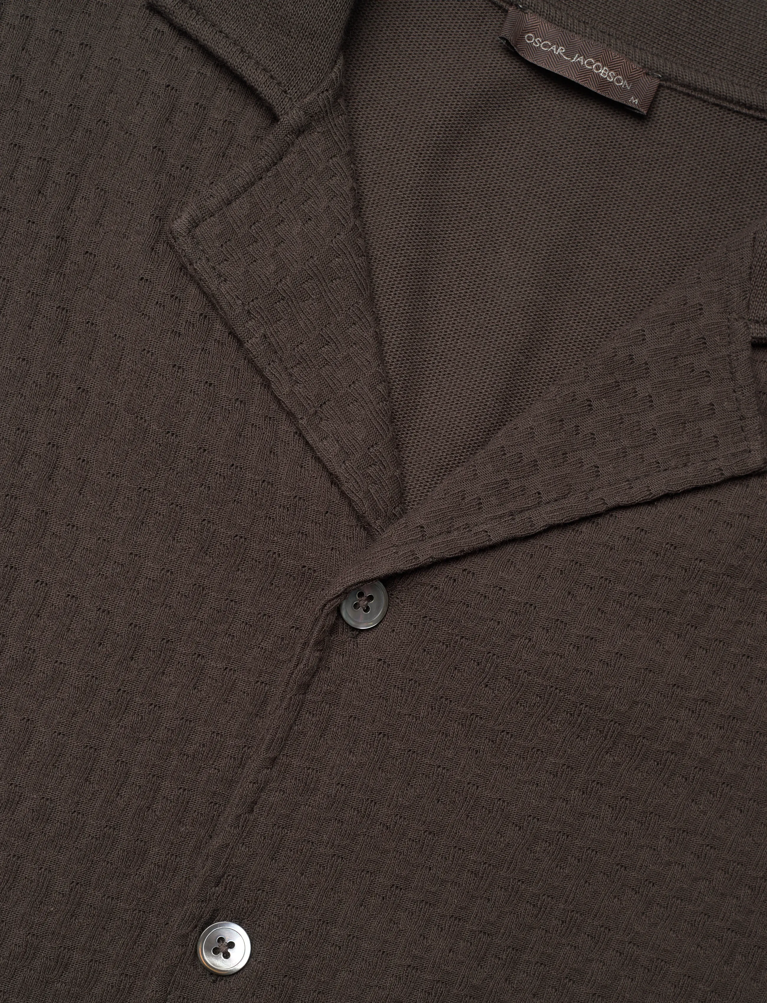 Oscar Jacobson - Kirk Knitted Shirt - basic overhemden - brown elk - 2
